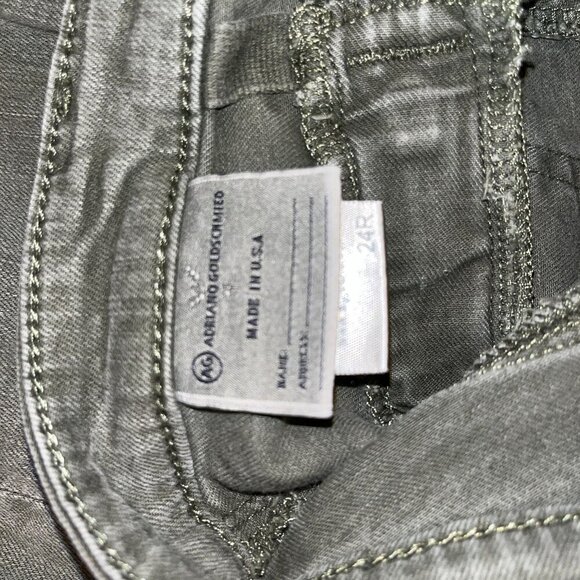 Adriano Goldschmied The Moto Legging Zipper Olive Green Jeans Size 24R 2 - Picture 4 of 9